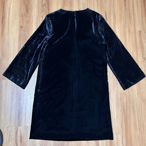 Boden Velvet Black Sheath Dress 6R | Elegant Bell Sleeves Cocktail Party - Picture 3 of 14